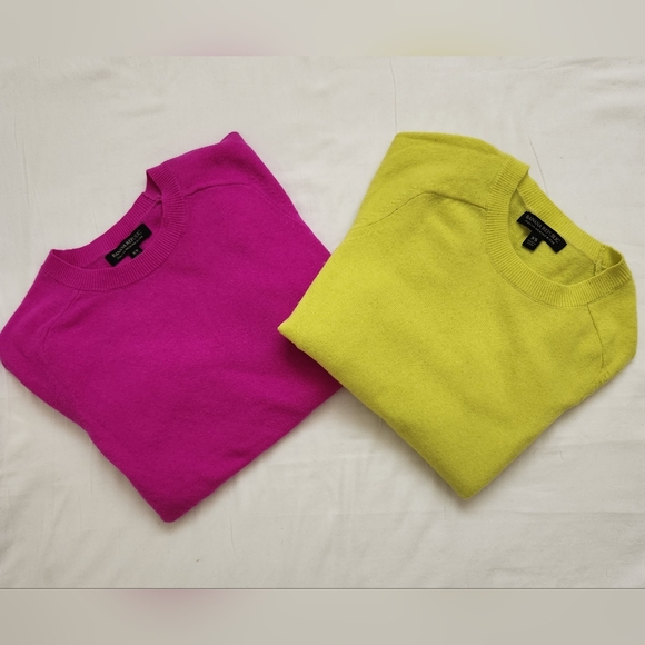 Banana Republic Italian Merino Blend SWEATERS Pink and Yellow - Picture 9 of 10